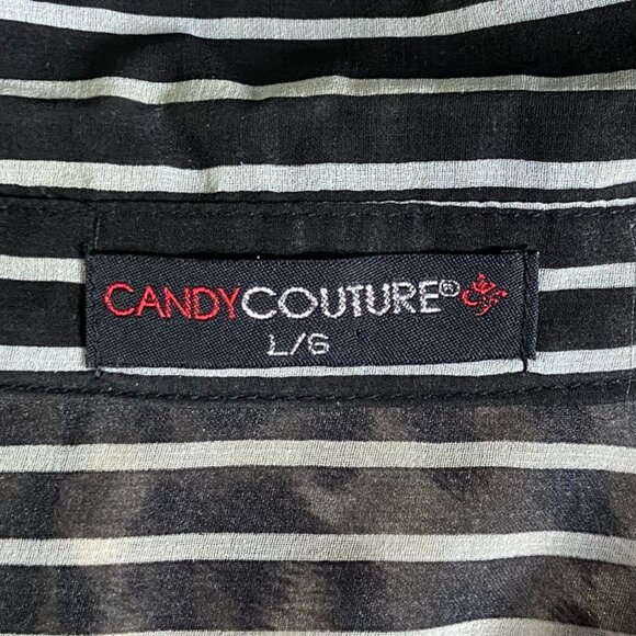 Candy Couture (Size L) Shear Striped Blouse - Picture 4 of 6